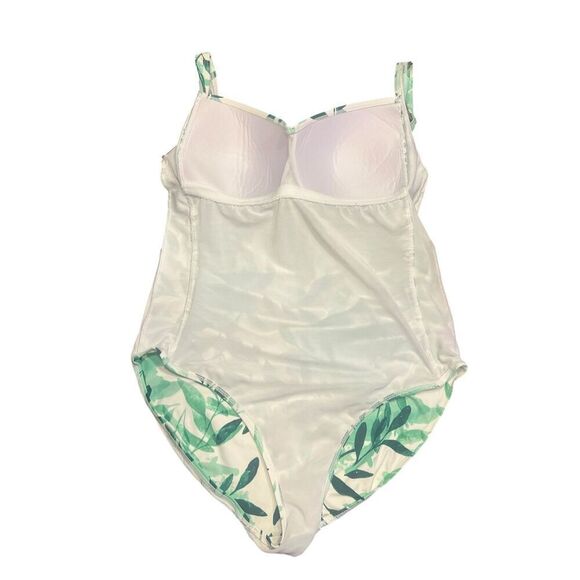 Nip Tuck Oasis Green Joanne Twist Front Women Green Leaf One Pc Swimsuit Sz 12 - Picture 4 of 6